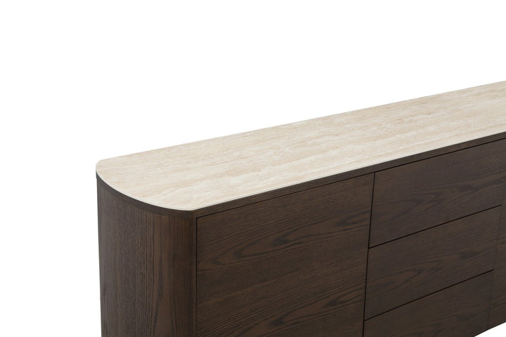 Modern Castello sideboard buffet with sleek wood finish and spacious storage drawers, ideal for dining room or living space.