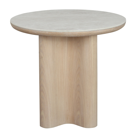 Modern Palisades side table with a sleek wooden top and metal legs, ideal for living room or bedroom decor.