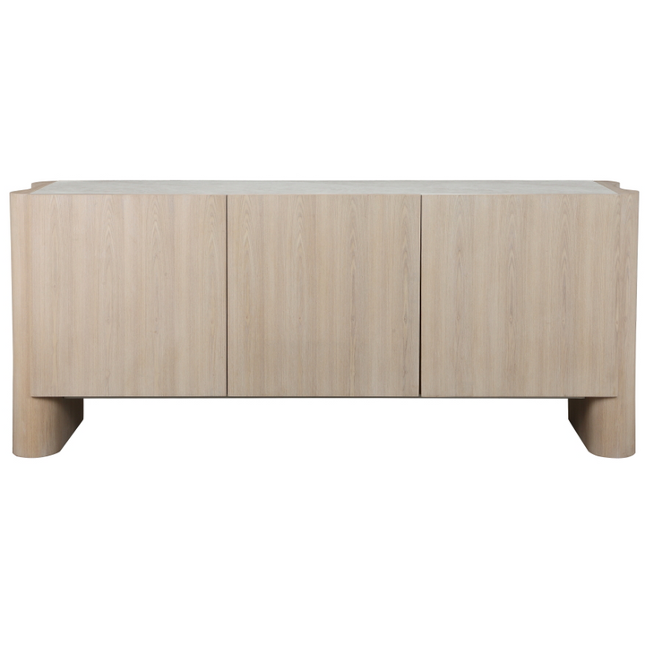 Modern Palisades sideboard buffet with sleek wood finish and minimalist design, featuring multiple storage compartments.