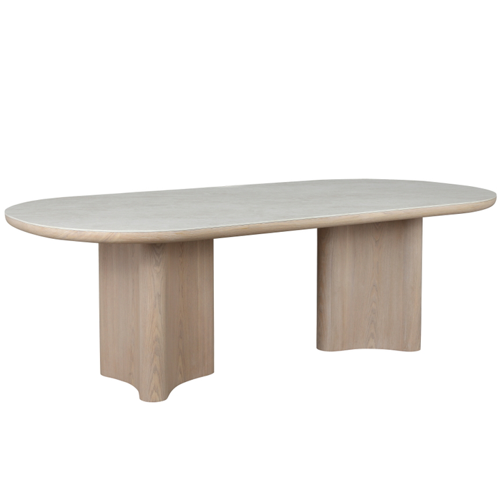 Wooden Palisades Dining Table measuring 2.4 meters, with a sleek rectangular design and sturdy legs, perfect for modern dining rooms.