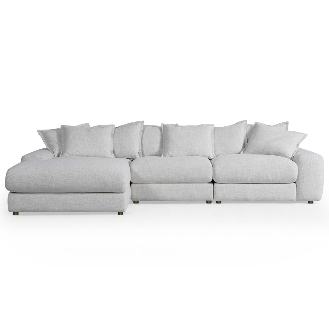 Comfortable Snuggy Corner Sofa LHF in neutral fabric, featuring plush cushions and a modern design for cozy living rooms.