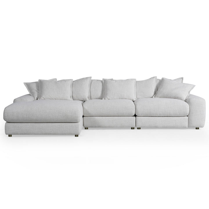 Comfortable Snuggy Corner Sofa LHF in neutral fabric, featuring plush cushions and a modern design for cozy living rooms.