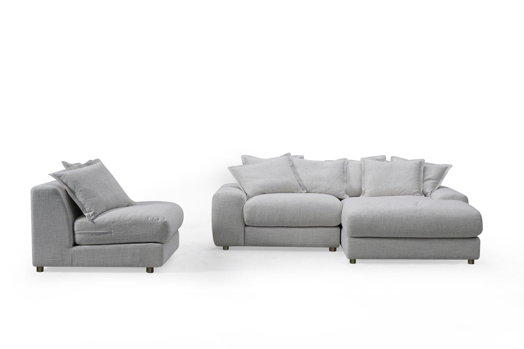 L-shaped Snuggy corner sofa with plush upholstery and modern design, featuring the right-hand facing configuration.