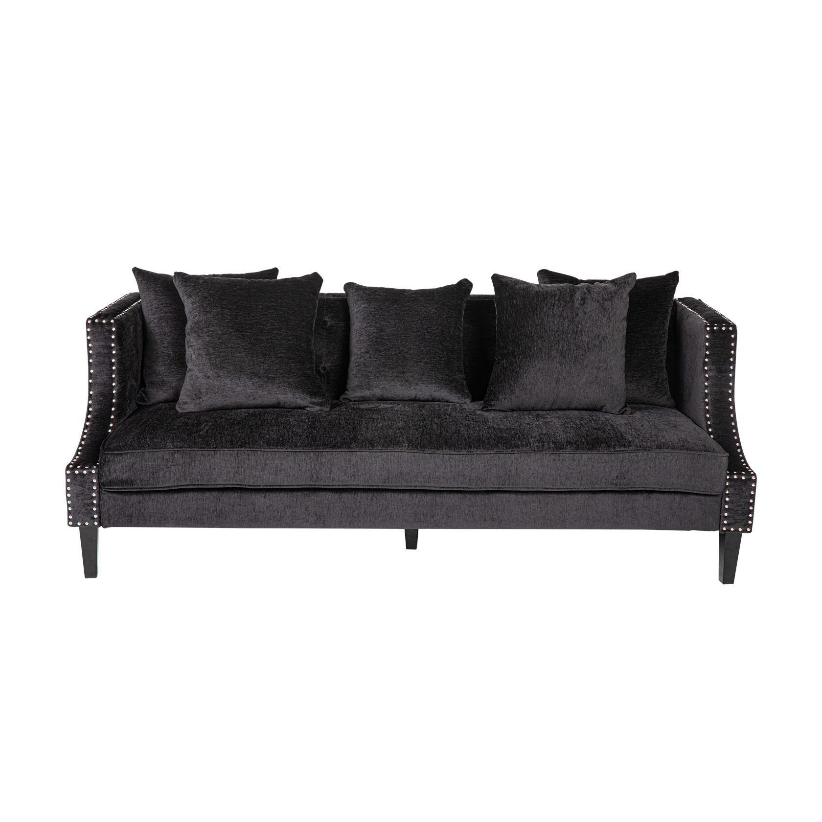 3 Seater Sofa/Lounge/Couch (Black Velvet) St Regis Future Classics Furniture