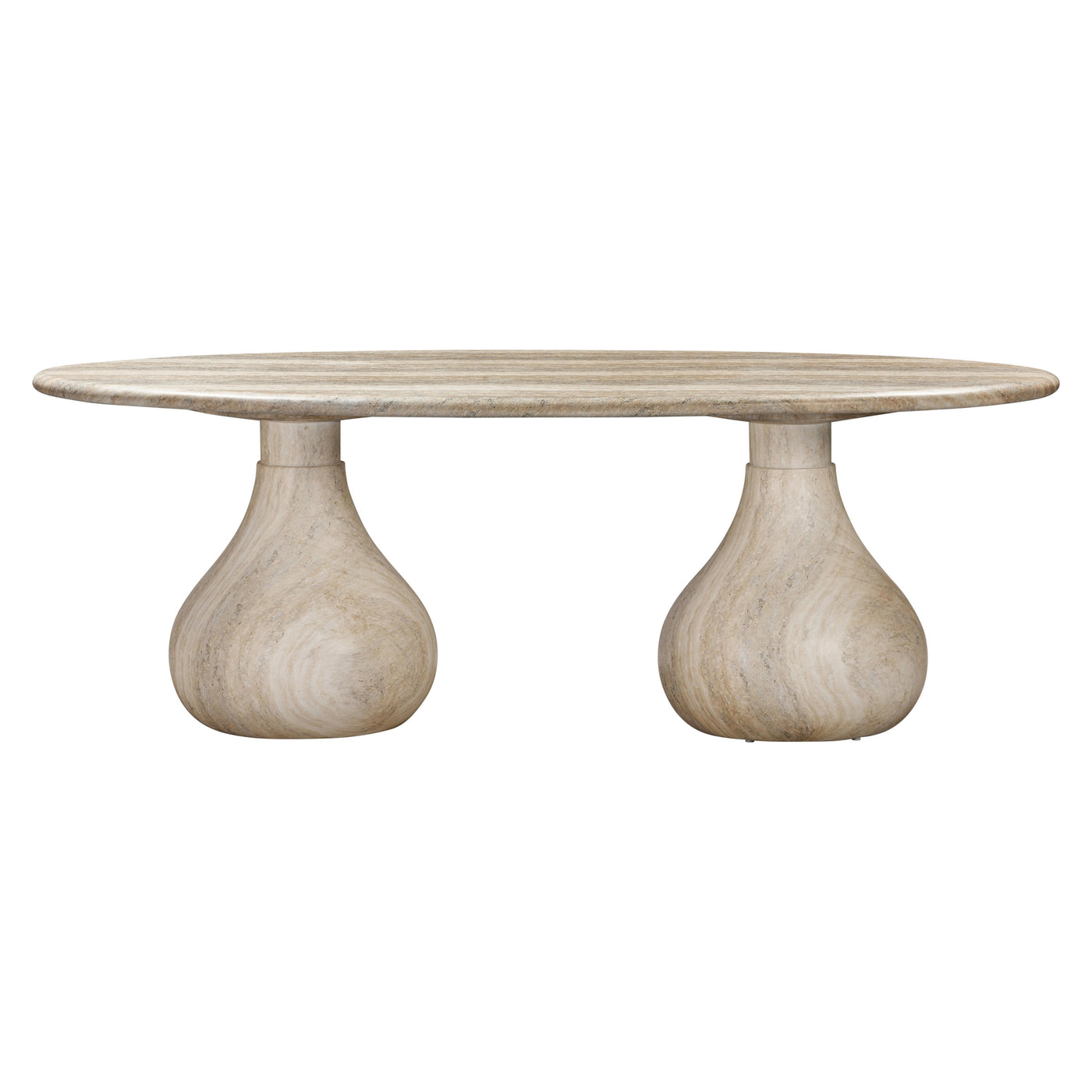 Aqua Oval Dining Table Travertine - 2.2m - Future Classics Furniture