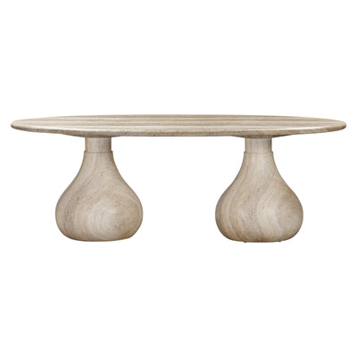 Aqua Oval Dining Table Travertine