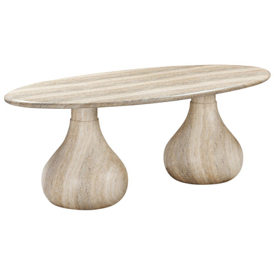 Aqua Oval Dining Table Travertine - 2.2m - Future Classics Furniture