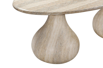 Aqua Oval Dining Table Travertine - 2.2m - Future Classics Furniture