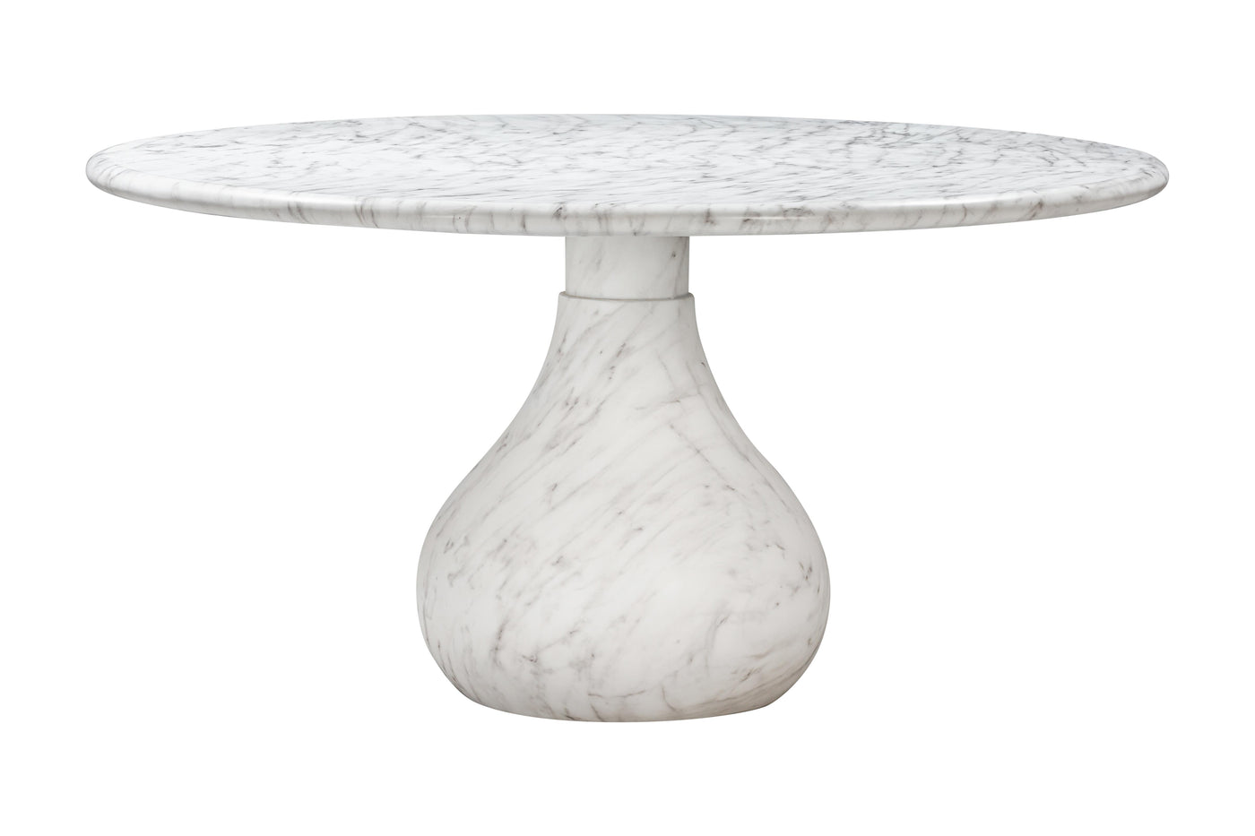 Aqua Round Dining Table Marble Finish
