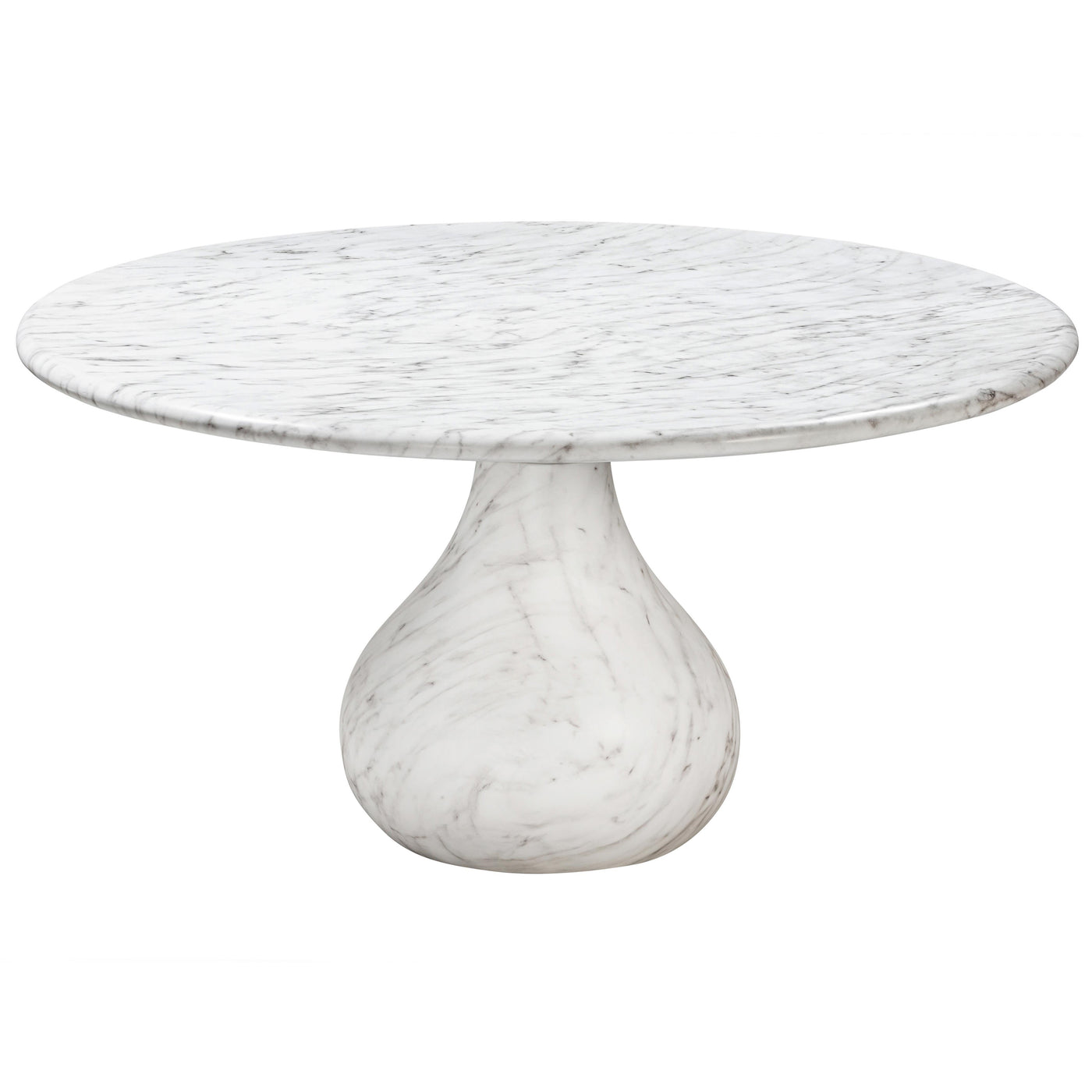 Aqua Round Dining Table Marble Finish