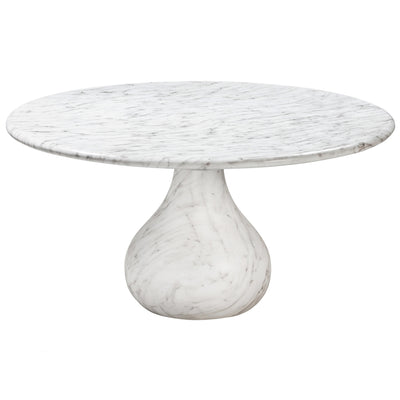 Aqua Round Dining Table Marble Finish