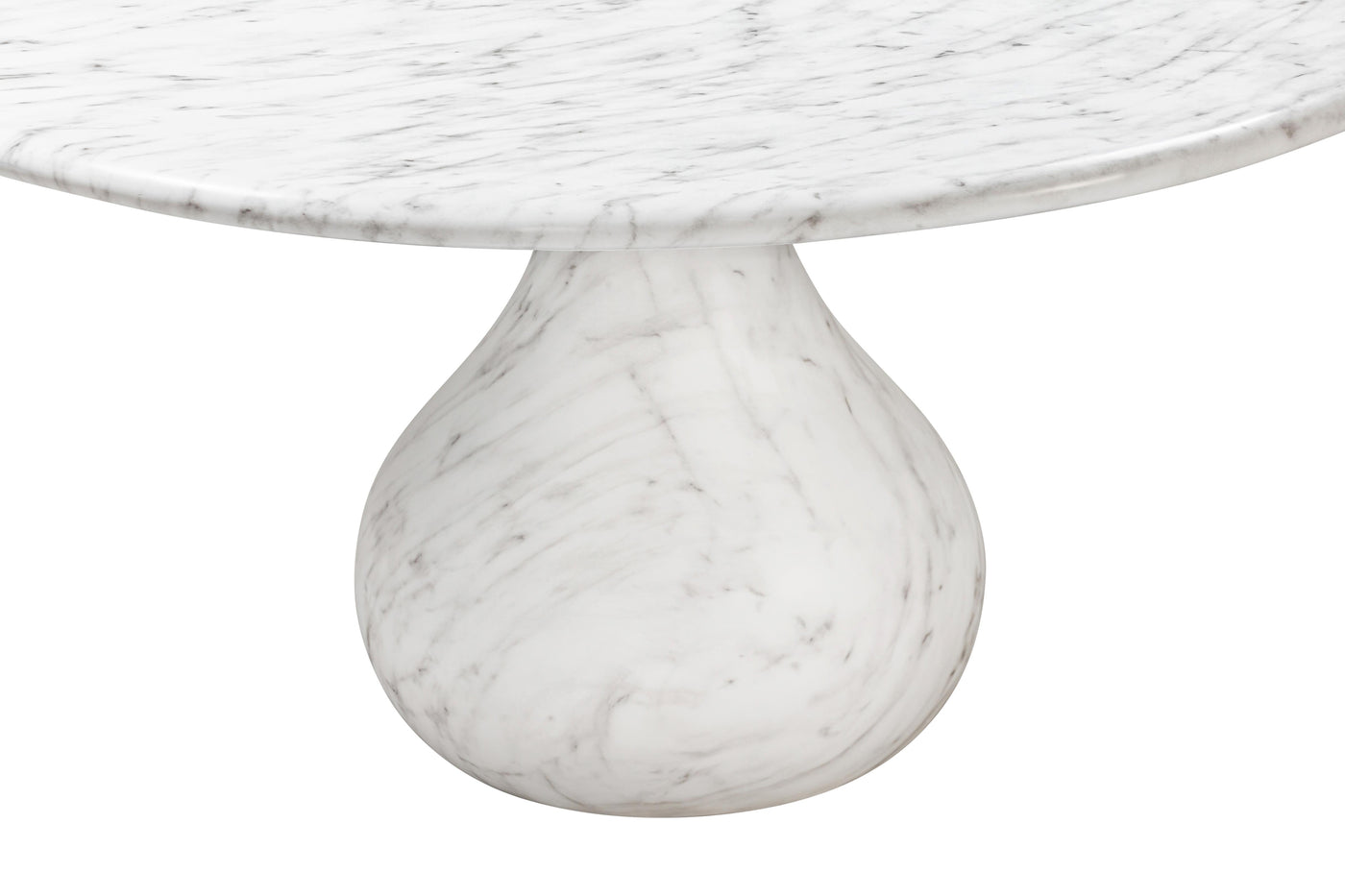 Aqua Round Dining Table Marble Finish