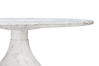 Aqua Round Dining Table Marble Finish