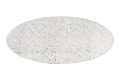 Aqua Oval Dining Table Marble Finish