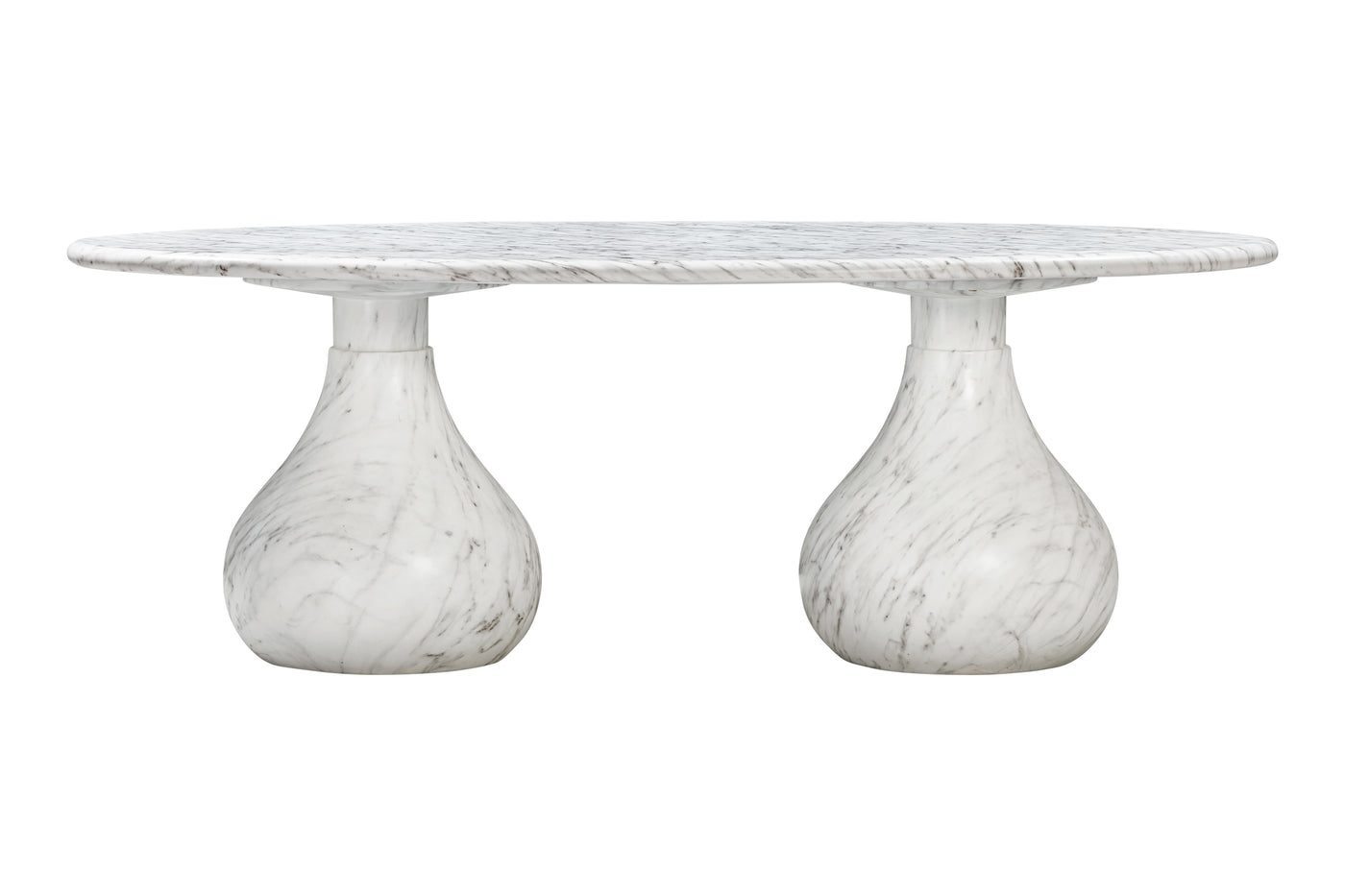 Aqua Oval Dining Table Marble Finish