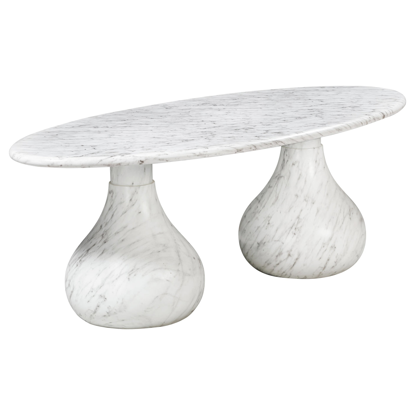 Aqua Oval Dining Table Marble Finish