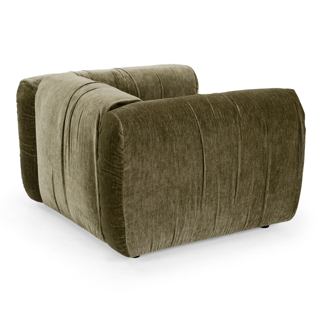 Light gray Aurora 1 Seater sofa with plush fabric and sleek modern design, ideal for compact living spaces.