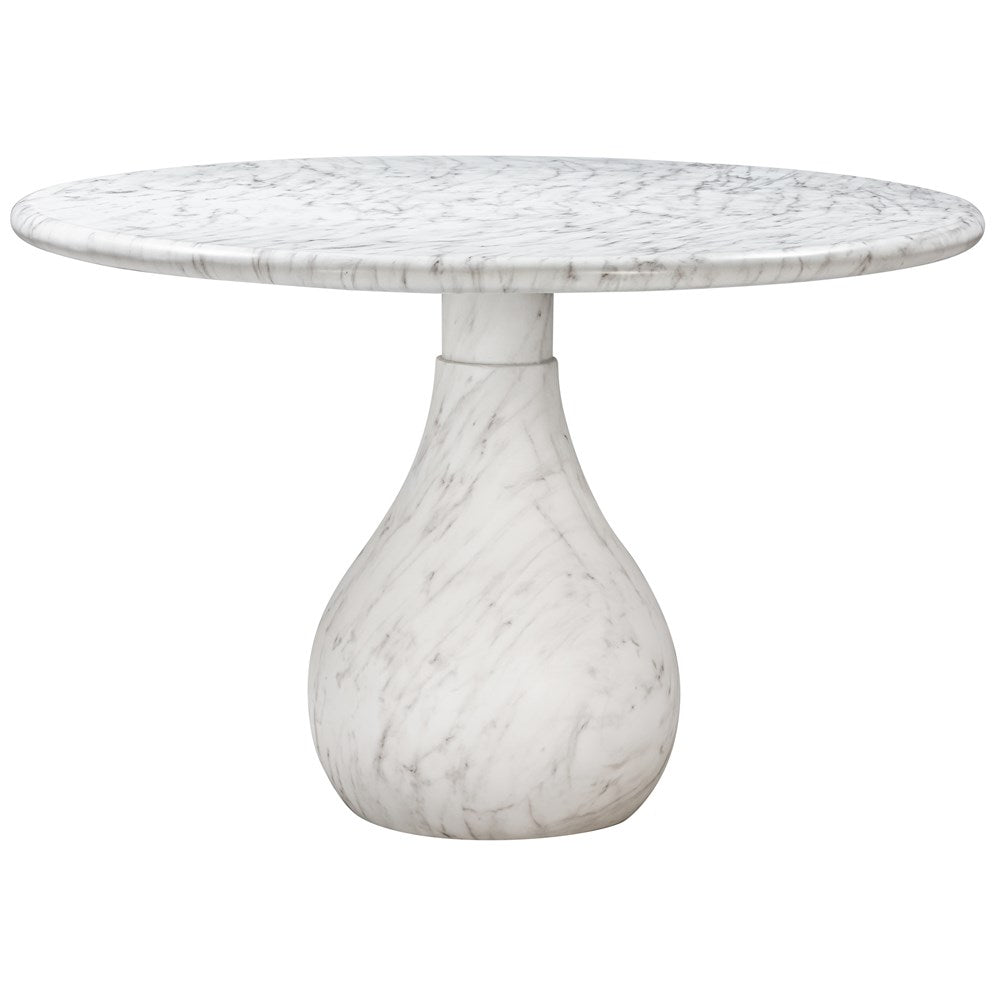 Aqua Round Dining Table Marble Finish 1.2m