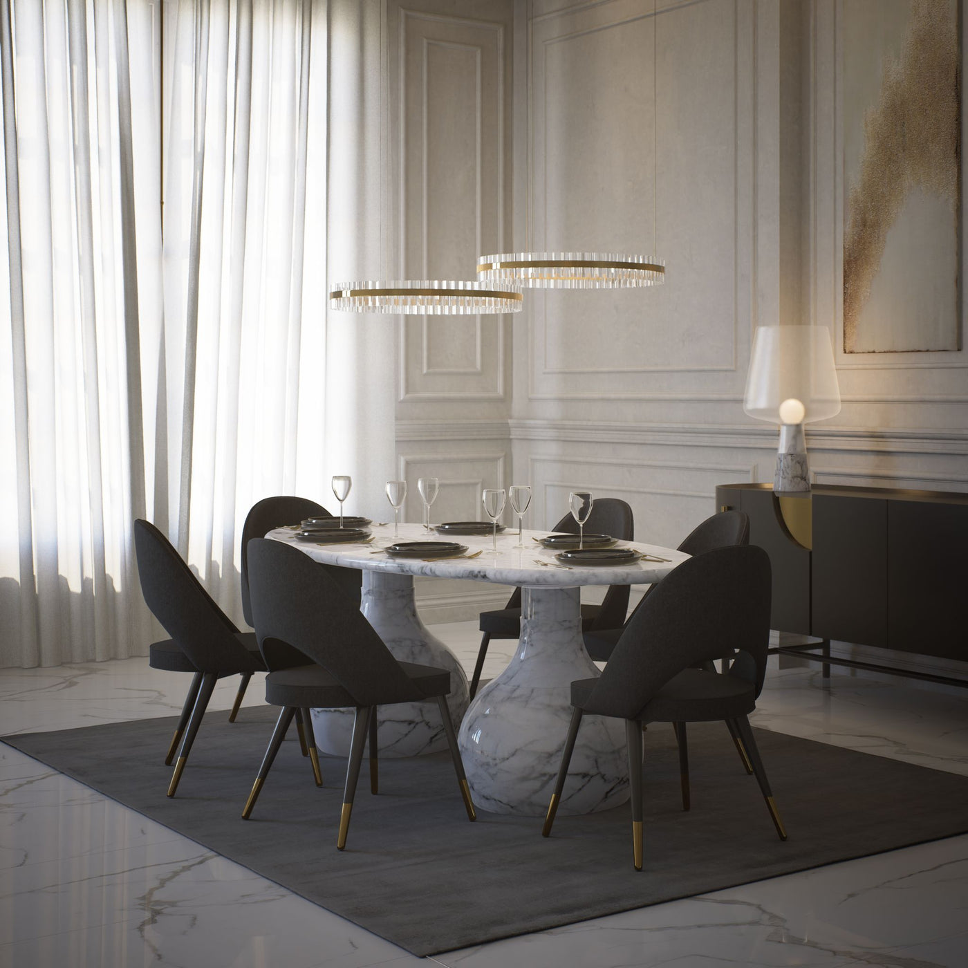 Bourdain Dining Chair Black Velvet
