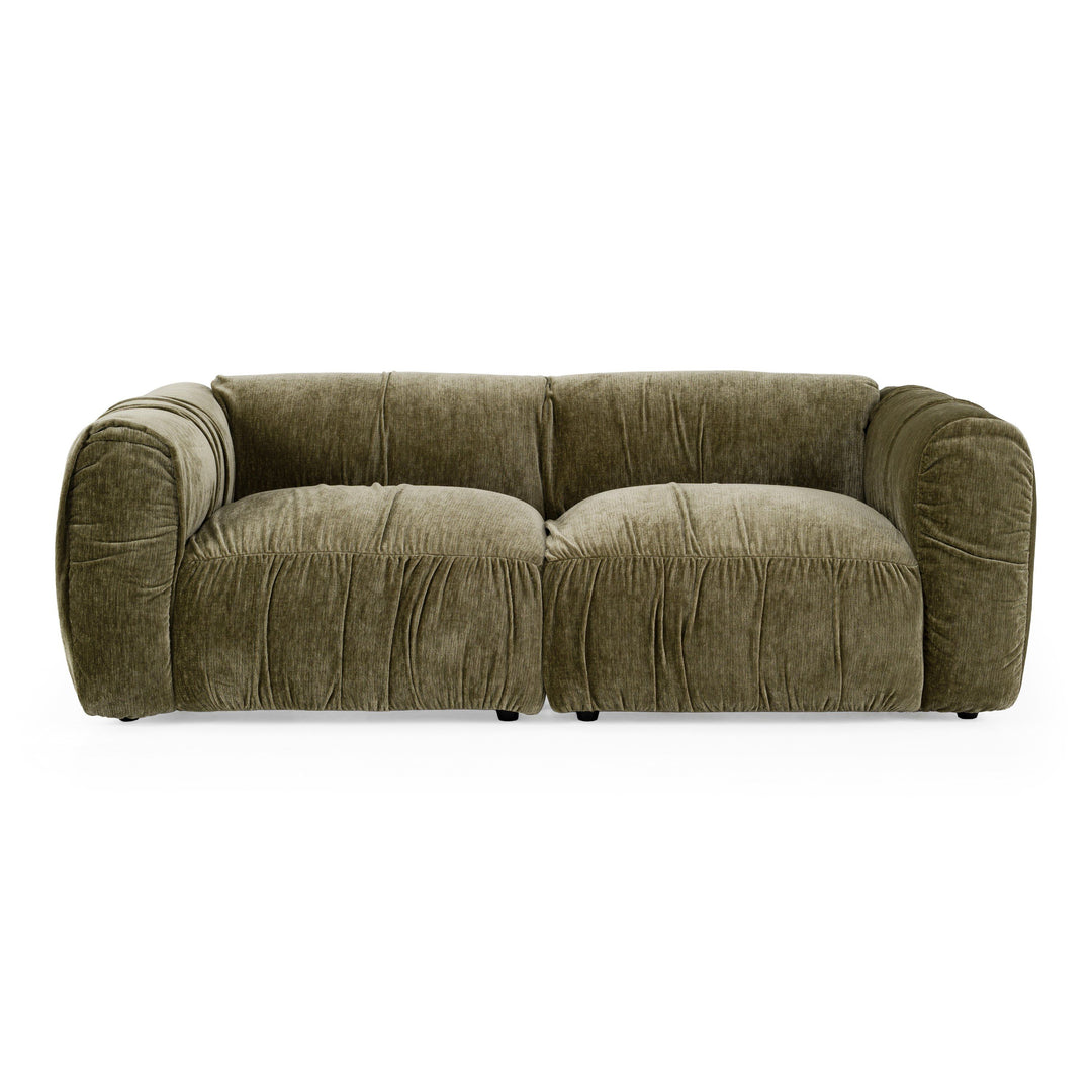 Light gray Aurora 2-seater sofa with plush cushions and modern design, perfect for contemporary living rooms.