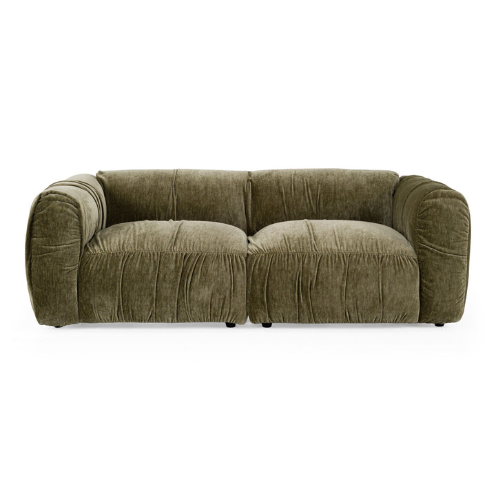 Light gray Aurora 2-seater sofa with plush cushions and modern design, perfect for contemporary living rooms.