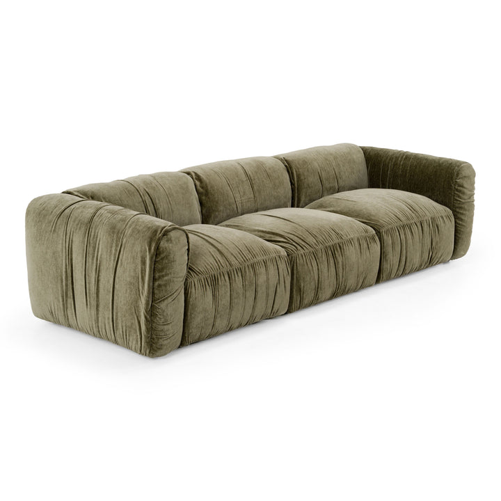 Light gray Aurora 3-seater sofa with plush cushions and modern design, perfect for living room seating.