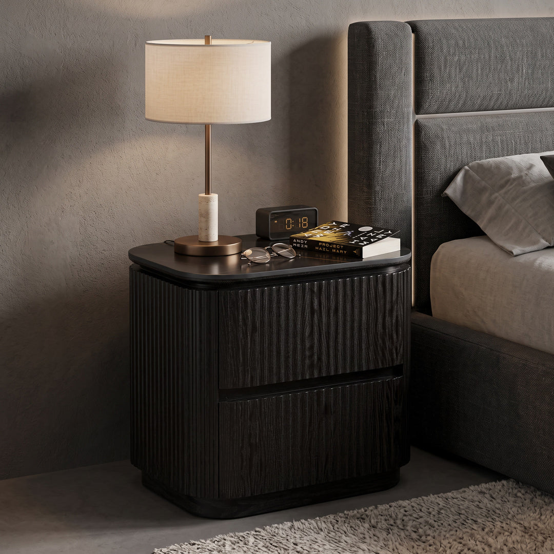 Lyon Bedside Table Black