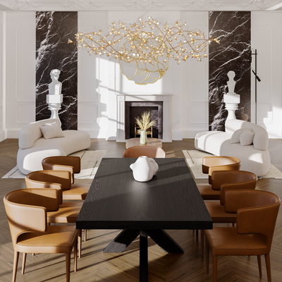Portofino Dining Chair Tan Leather Look
