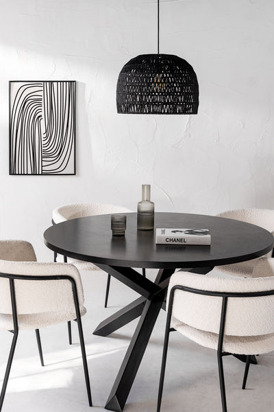 Nell Dining Chair Boucle - Black Frame