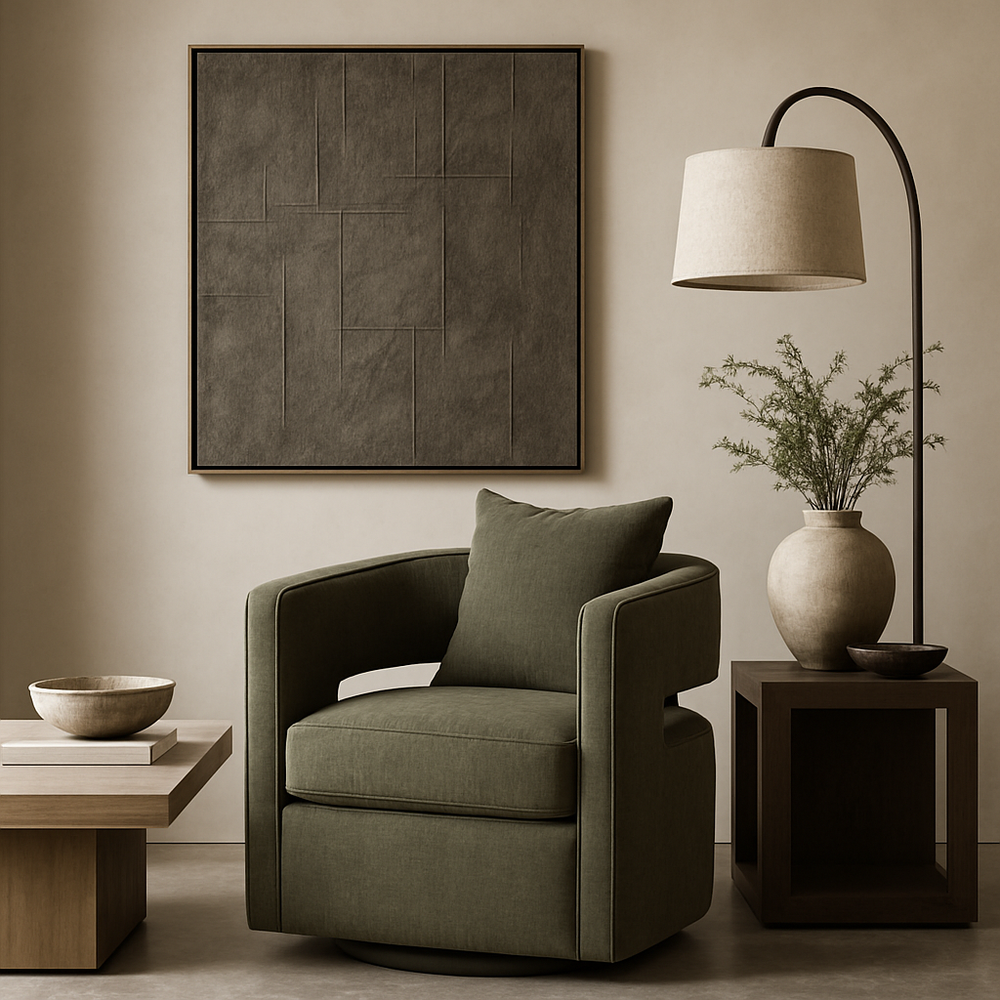 Rhonda Swivel Chair Moss Green - Future Classics Furniture