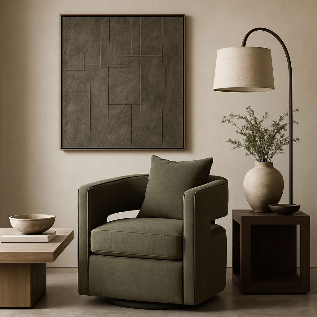 Rhonda Swivel Chair Moss Green - Future Classics Furniture