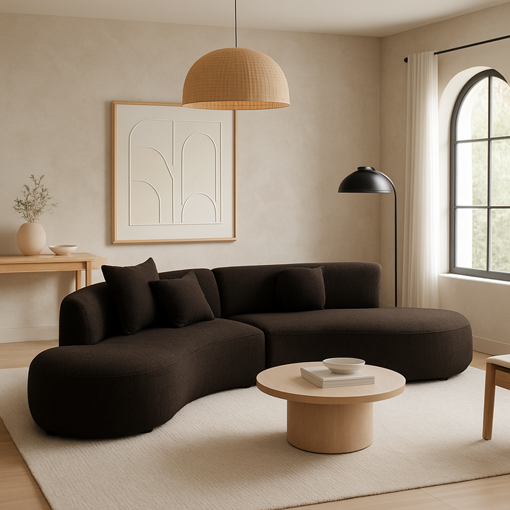 Eleganza Curved Sofa Chocolate - Future Classics Furniture