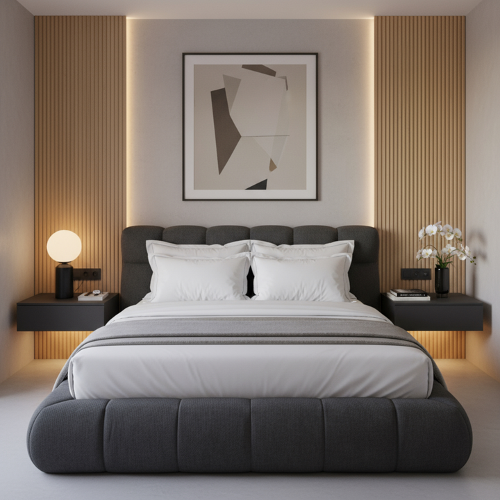 Tropez Queen Bed Charcoal - Future Classics Furniture