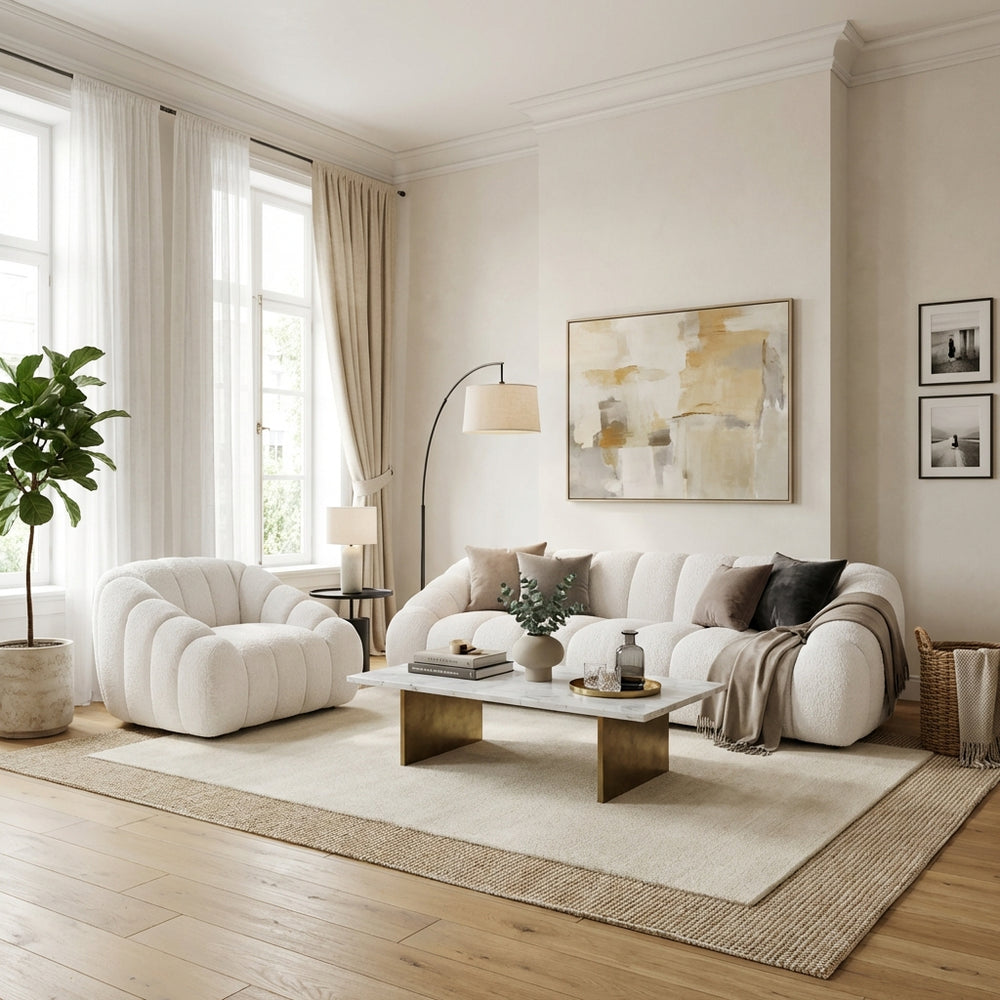 Bubble 1 Seater Textured Beige - Future Classics Furniture