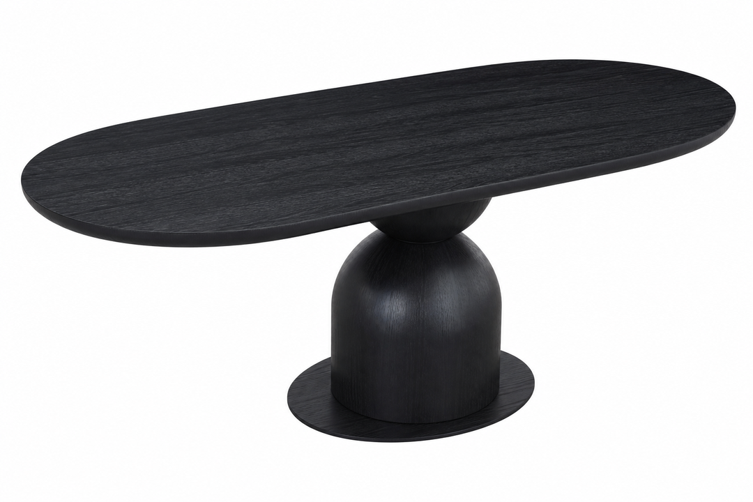 Tulip Oval Dining Table Black - 1.8m