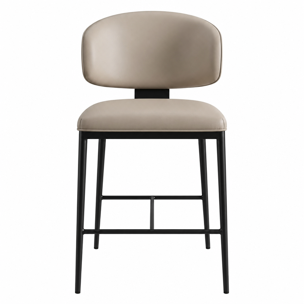 Royale Bar Stool Pebble Vegan Leather
