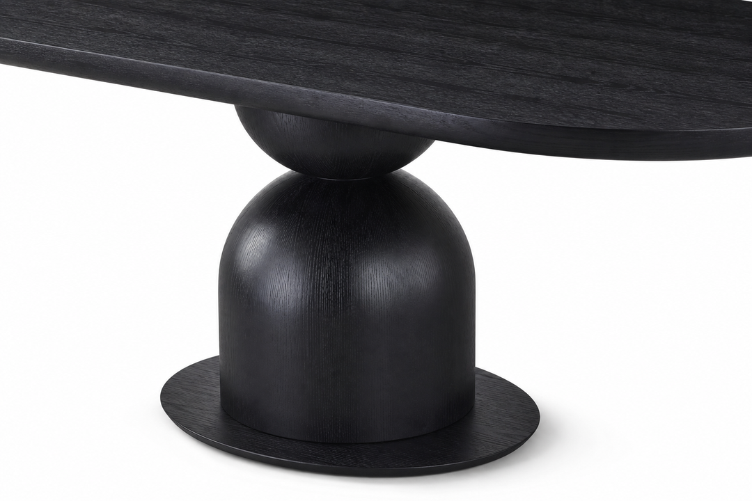 Tulip Oval Dining Table Black - 1.8m