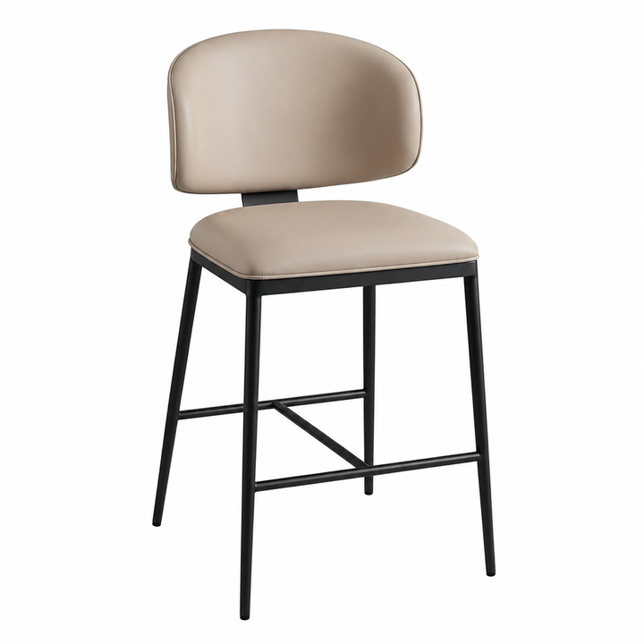 Royale Bar Stool Pebble Vegan Leather