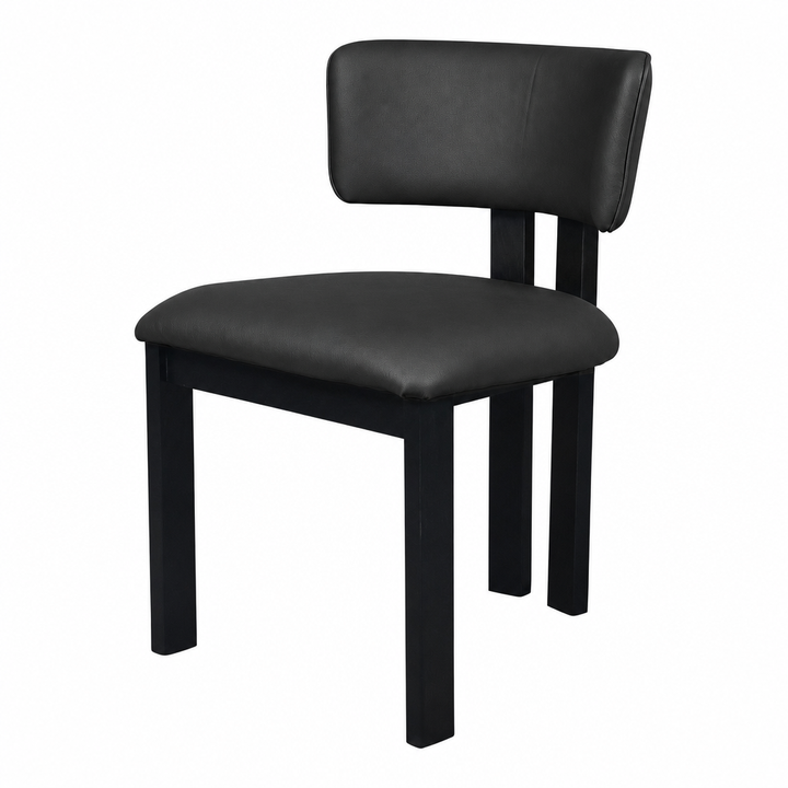 Modenese Dining Chair Black Leather