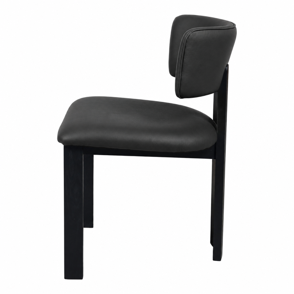 Modenese Dining Chair Black Leather