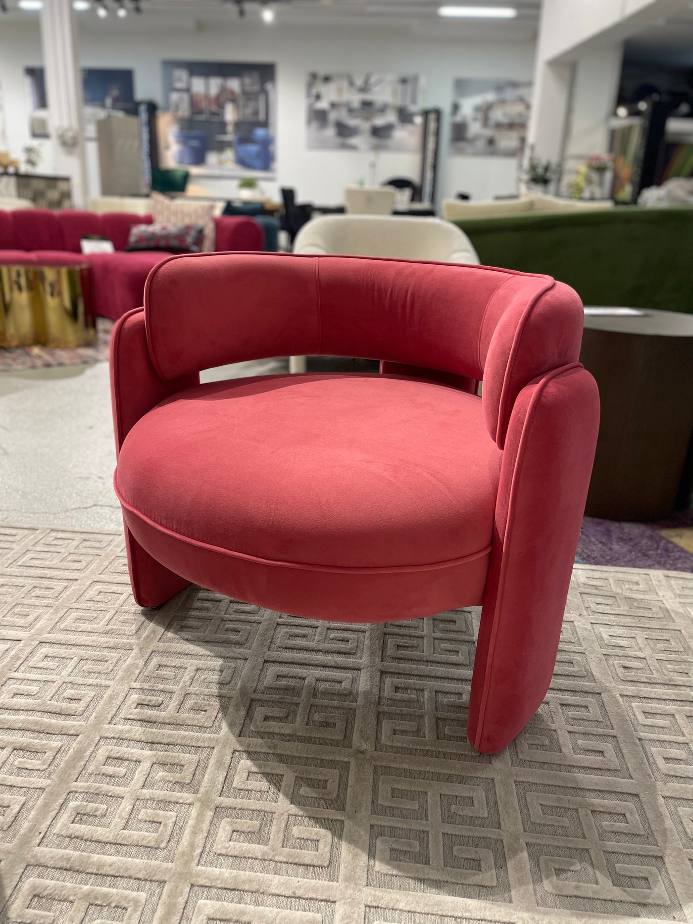 Arm Chair Occasional Chair Coral Red Velvet Chilli Future
