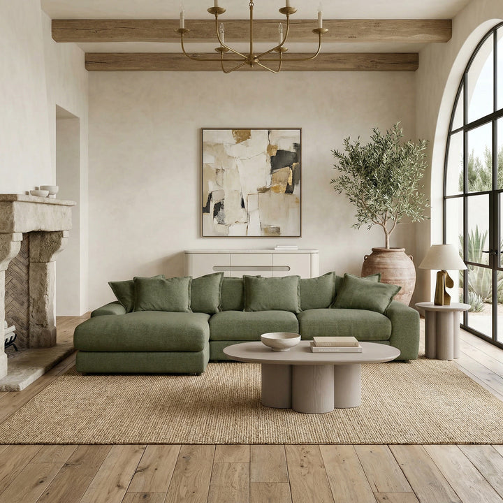 Cuddly Modular Sofa LHF Moss Green