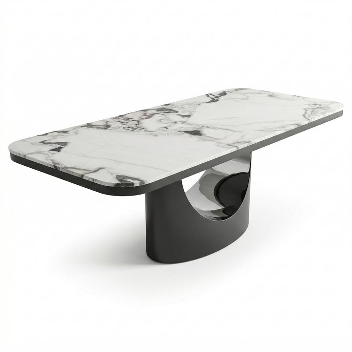Elegant marble-top Prestige 2.4m dining table with sleek design and sturdy legs, perfect for modern dining rooms.