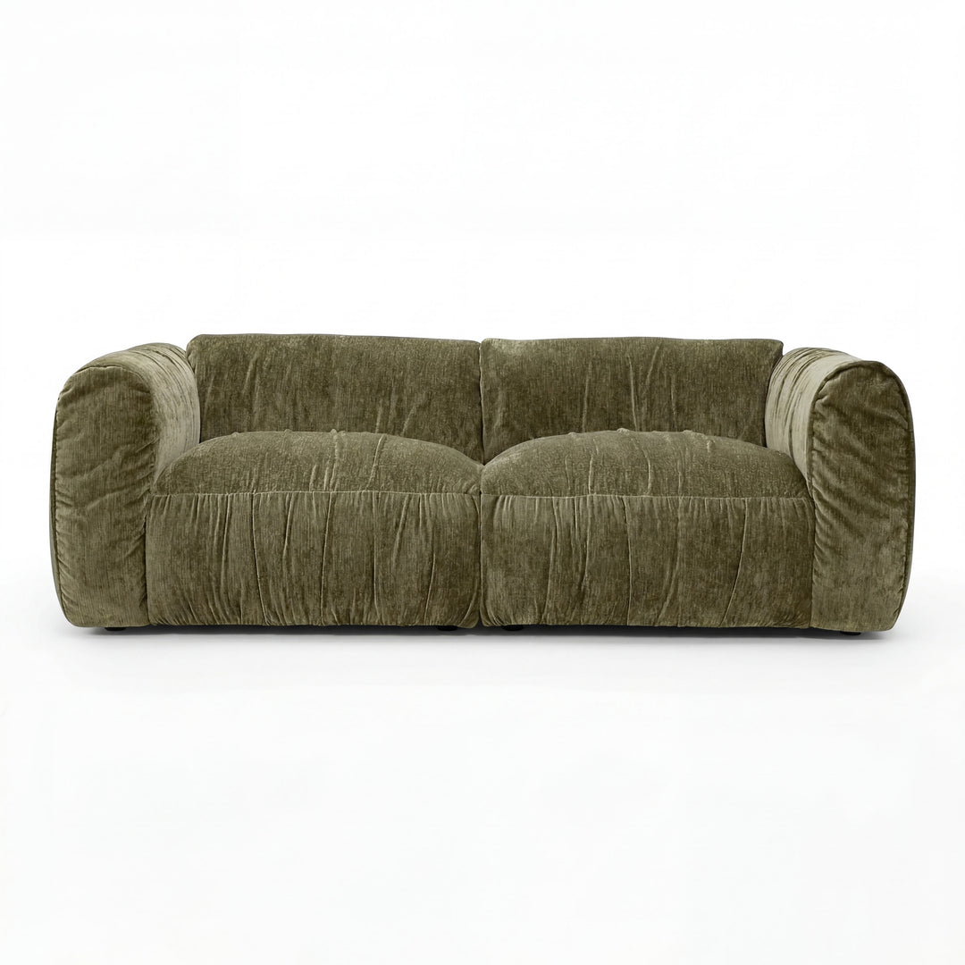 Aurora 3-seater sofa in fabric with a modern design, featuring plush cushions and a neutral color for contemporary living rooms.