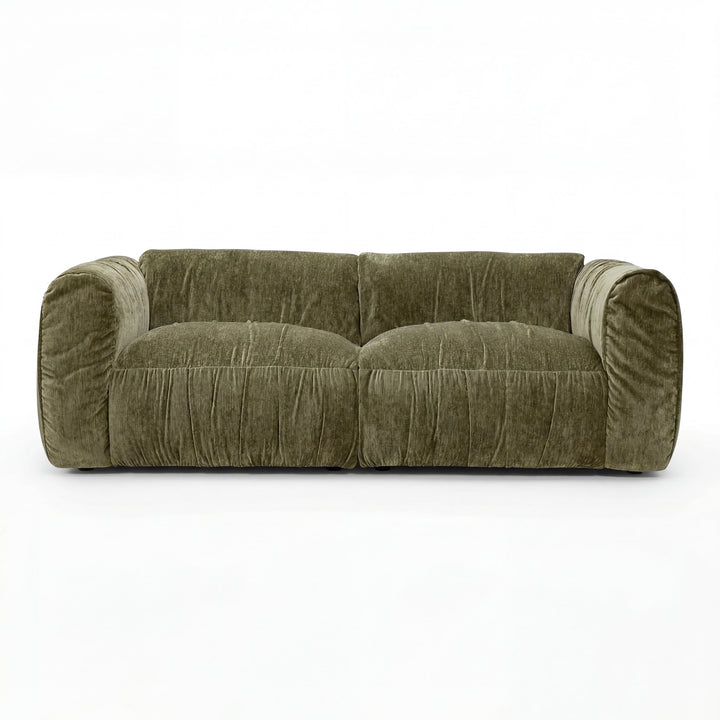 Nano banana-colored Aurora 1 Seater sofa with fabric upholstery, showcasing a modern and comfortable design.