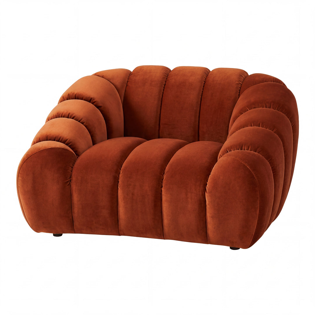 Nano banana fabric Nico 1 Seater sofa with cushioned armrests and compact design, perfect for small living spaces.