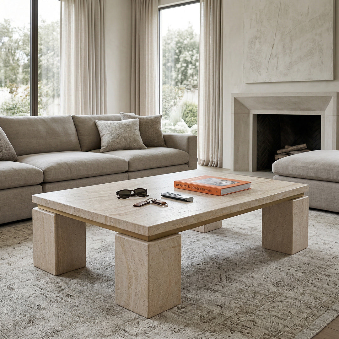 Rectangular Manly Coffee Table with a sleek wooden surface, designed for modern living rooms.