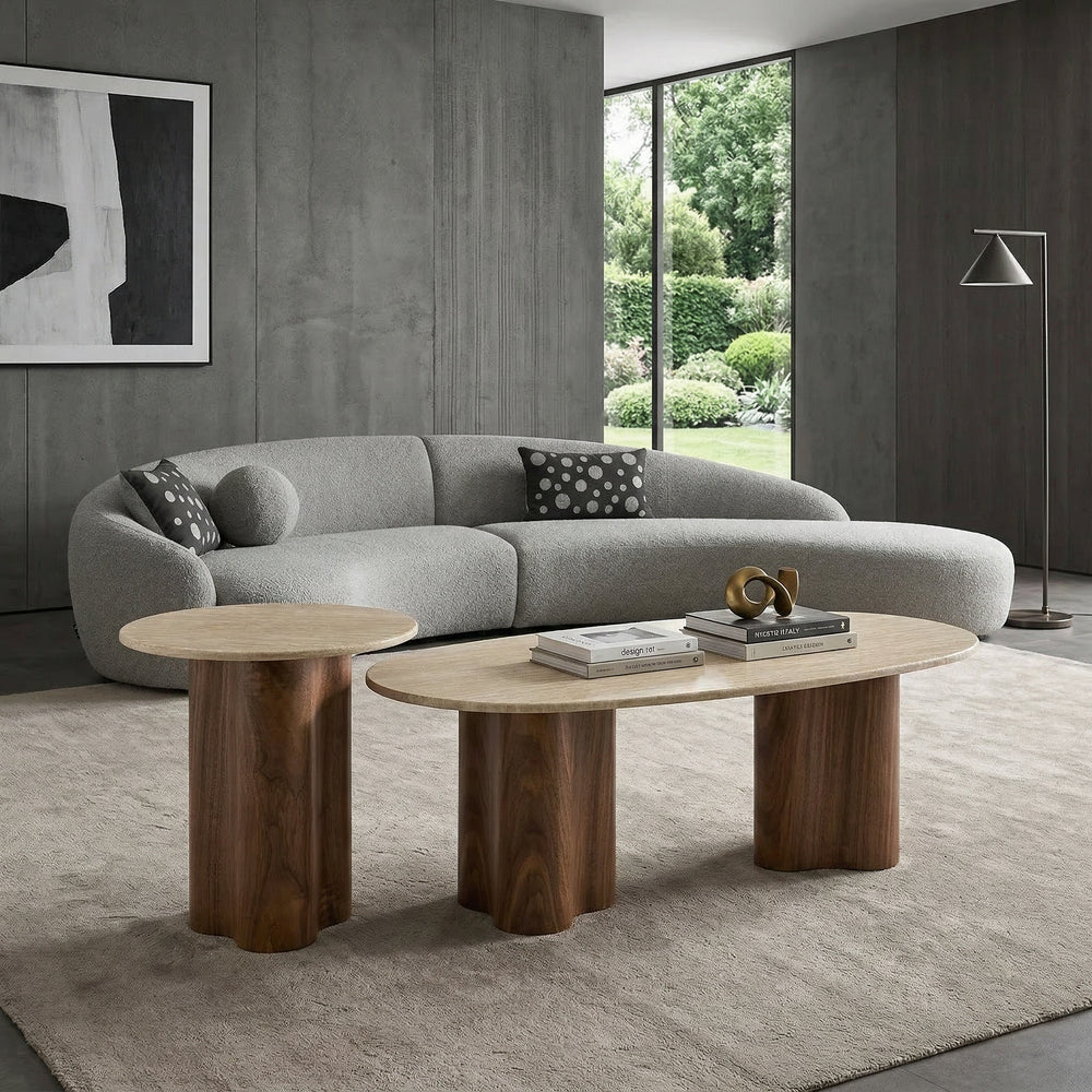 Walnut wood Palm Springs coffee table from the coffee tables collection, featuring a sleek modern design.