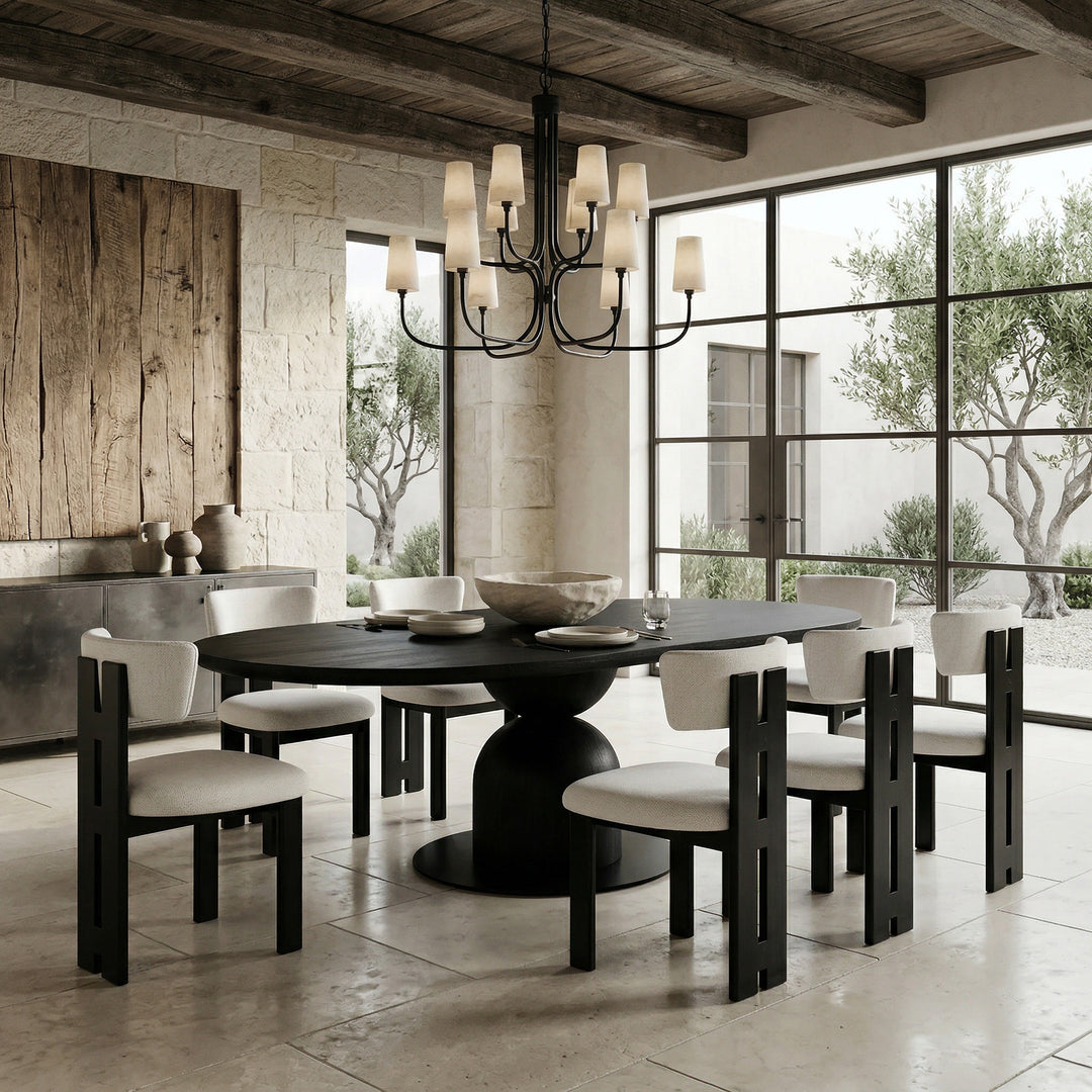 Beige Cavoli dining chair with sleek design, upholstered seat, and wooden legs, ideal for modern dining rooms.