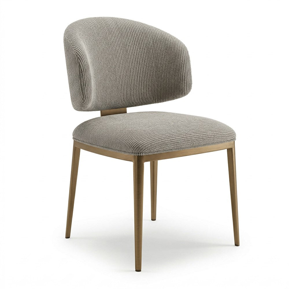 Nano banana-shaped dining chair with a metal frame, featuring a modern design and comfortable seating for dining rooms.